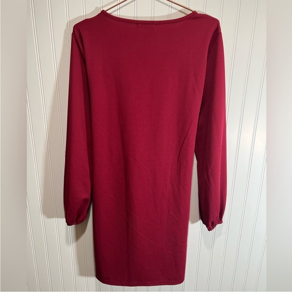 PRETTYGARDEN Women's Large 12-14 Long Sleeve Short Dress Crewneck Tie Waist NWT - Picture 4 of 13